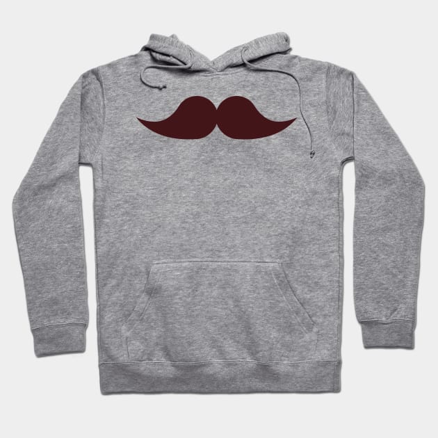 Thick Brown Mustache Hoodie by InkyArt